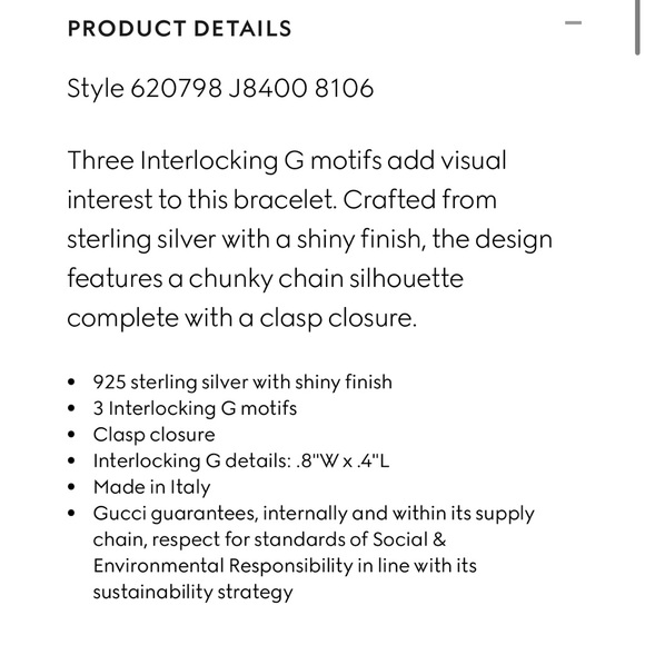 Authentic GUCCI Interlocking Chain Bracelet - Picture 6 of 6